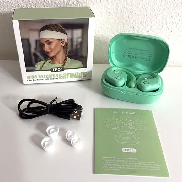 Wireless Earbuds, Bluetooth Headphone, Green - Picture 1 of 9